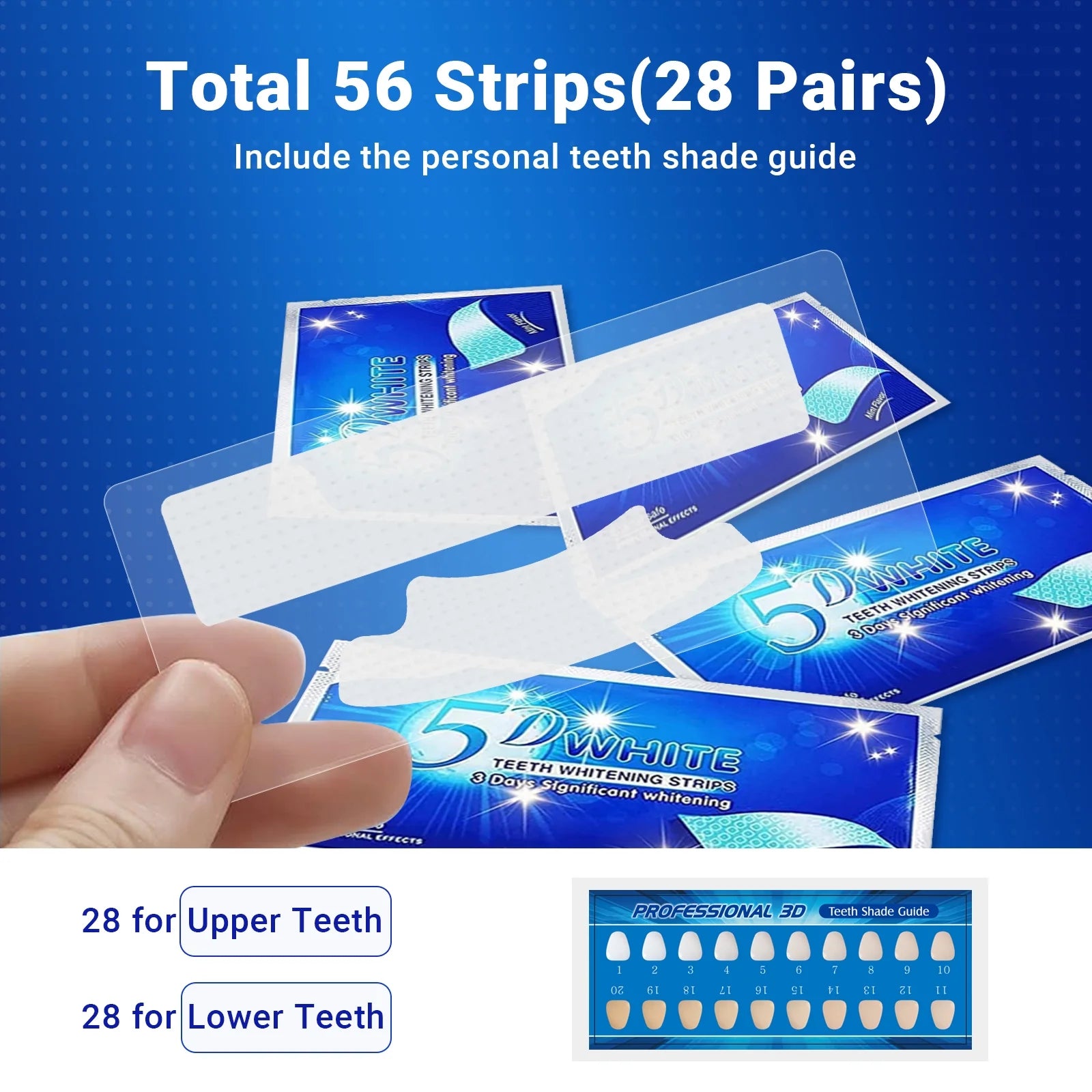 Teeth Whitening Strip - 56 Strips Professional and Safe Teeth Whitening Kit for Teeth Sensitive, Mint