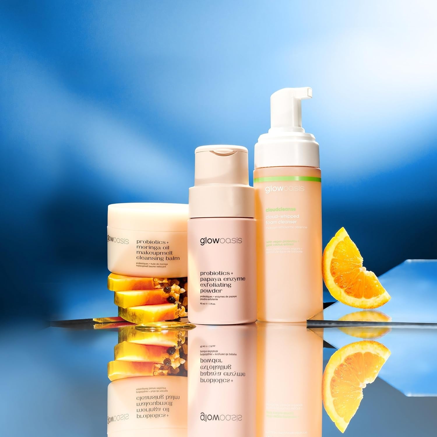 Cleanser Trio Vegan Skin Care Kit | 3-Piece Facial Cleanser Skin Care Set | Cleansing Balm, Foam Face Wash, & Gentle Enzyme Exfoliator | Facial Skin Care Products for All Skin Types